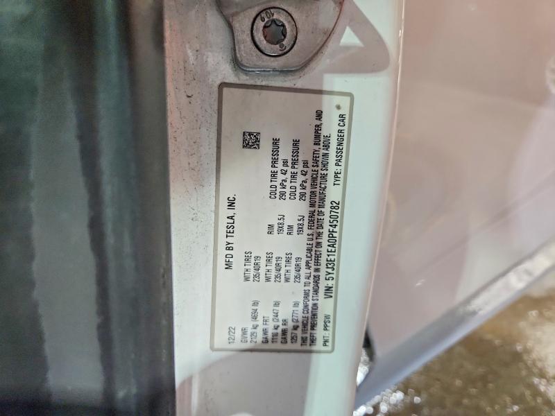 2023 Tesla Model 3 მანქანა იყიდება აუქციონზე, vin: 5YJ3E1EA0PF450782, აუქციონის ნომერი: 70358566