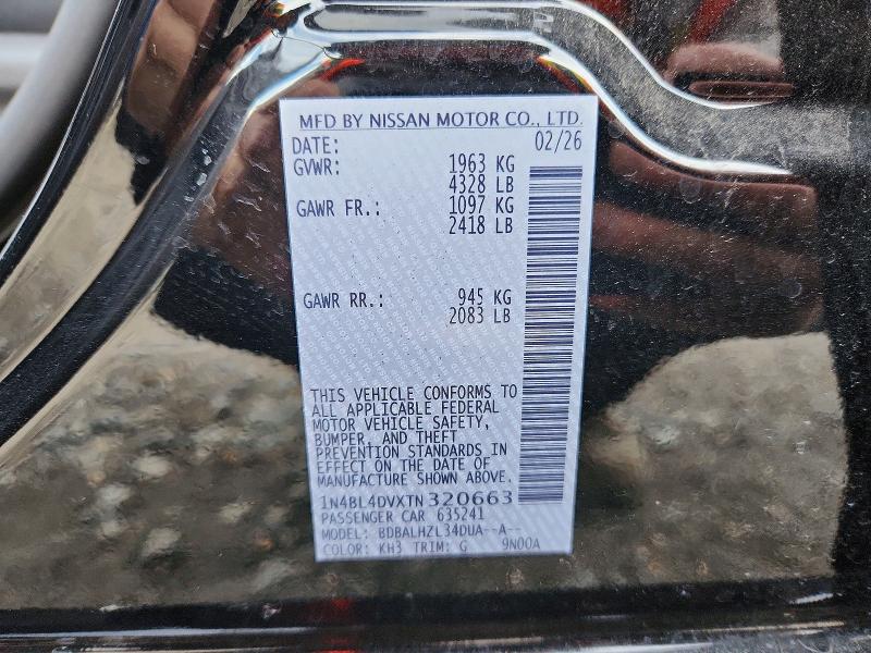 Продажа на аукционе авто 2026 Nissan Altima, vin: 1N4BL4DVXTN320663, номер лота: 70250156