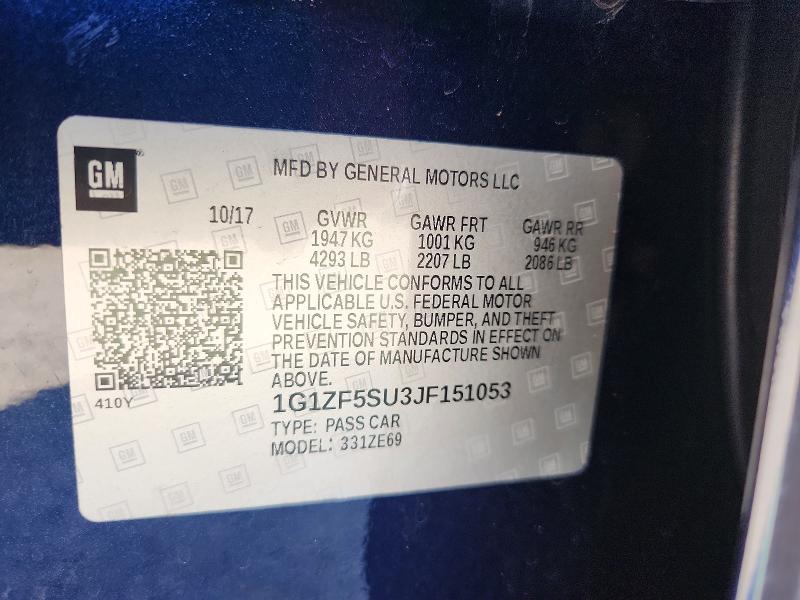 Продаж на аукціоні авто 2018 Chevrolet Malibu, vin: 1G1ZF5SU3JF151053, номер лоту: 69136406