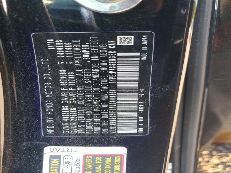 Продаж на аукціоні авто 2018 Honda Clarity, vin: JHMZC5F17JC009868, номер лоту: 71023046