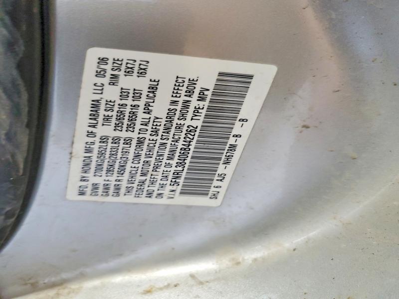 Продажа на аукционе авто 2006 Honda Odyssey, vin: 5FNRL38406B442262, номер лота: 67469466