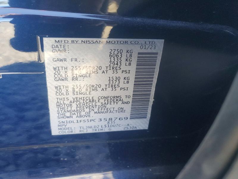 Aukcja sprzedaży 2023 Infiniti Qx60, vin: 5N1DL1FS5PC358769, numer aukcji: 69080126