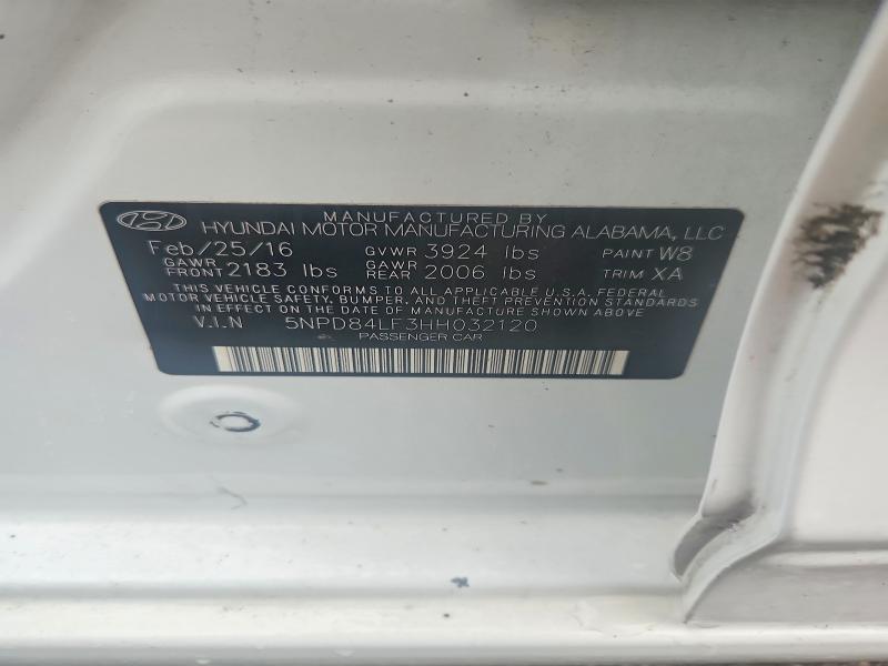 68568286 :رقم المزاد ، 5NPD84LF3HH032120 vin ، 2017 Hyundai Elantra مزاد بيع