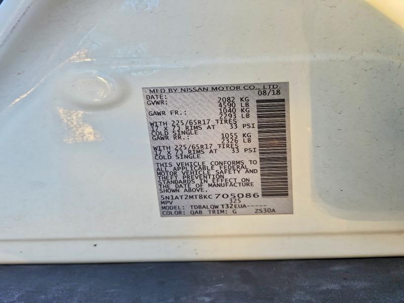 Aukcja sprzedaży 2019 Nissan Rogue, vin: 5N1AT2MT8KC705086, numer aukcji: 67477816