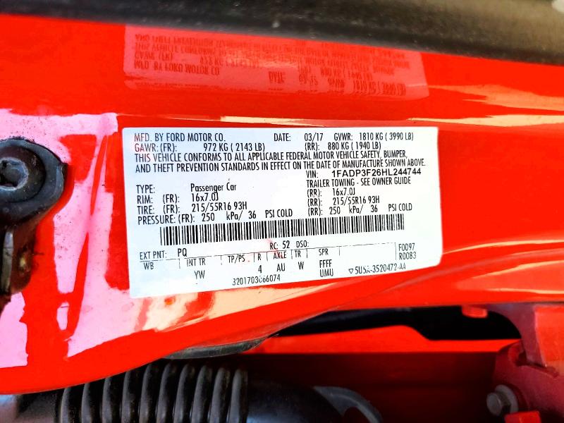 Aukcja sprzedaży 2017 Ford Focus, vin: 1FADP3F26HL244744, numer aukcji: 69040746