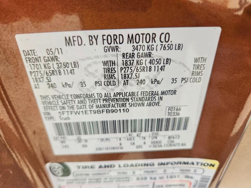 Aukcja sprzedaży 2011 Ford F150, vin: 1FTFW1ET9BFB90110, numer aukcji: 69691956