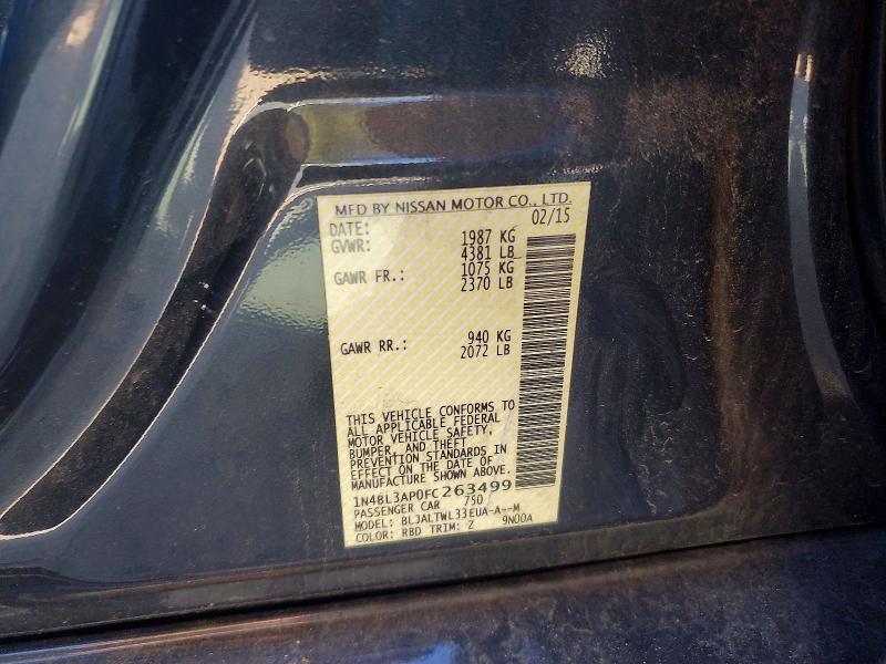 Aukcja sprzedaży 2015 Nissan Altima, vin: 1N4BL3AP0FC263499, numer aukcji: 69086026