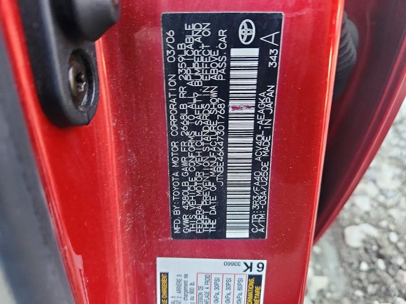 2007 Toyota Camry მანქანა იყიდება აუქციონზე, vin: JTNBE46K473017687, აუქციონის ნომერი: 67698506
