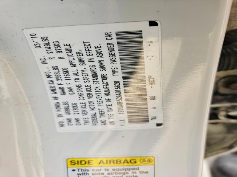 67854566 :رقم المزاد ، 19UUA8F52AA015628 vin ، 2010 Acura Tl مزاد بيع