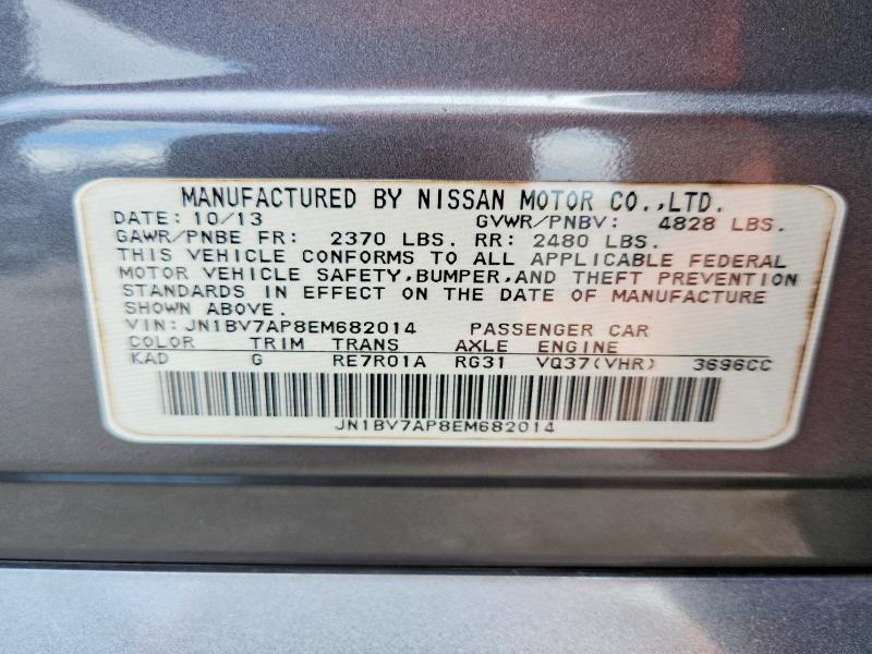 Aukcja sprzedaży 2014 Infiniti Q50, vin: JN1BV7AP8EM682014, numer aukcji: 69423116