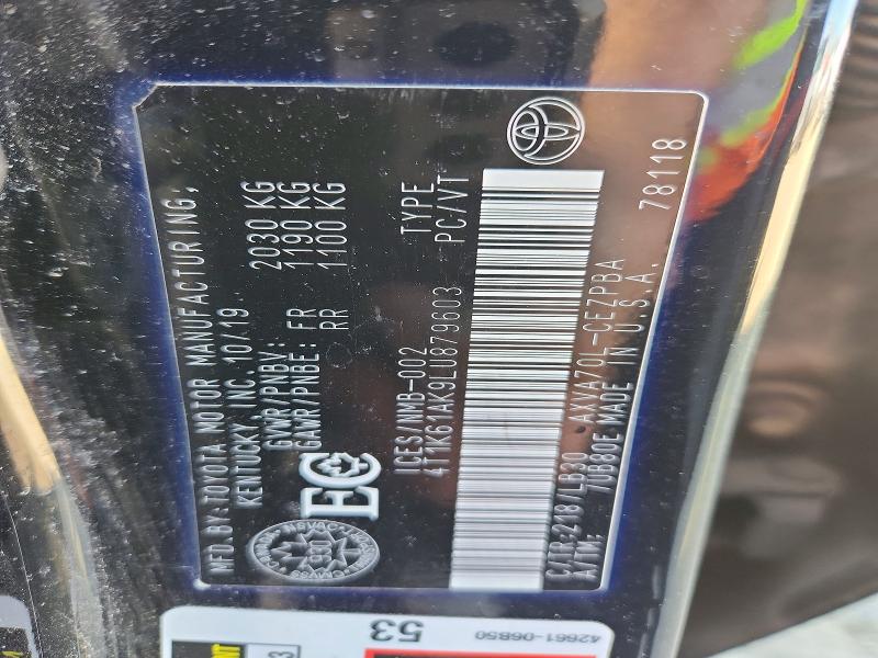 69343026 :رقم المزاد ، 4T1K61AK9LU879603 vin ، 2020 Toyota Camry مزاد بيع
