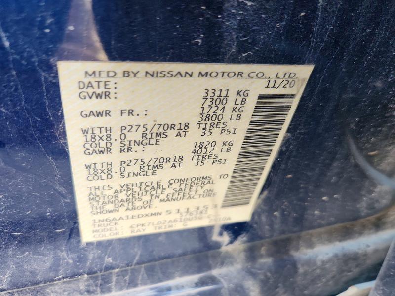 Aukcja sprzedaży 2021 Nissan Titan, vin: 1N6AA1EDXMN511353, numer aukcji: 67431716