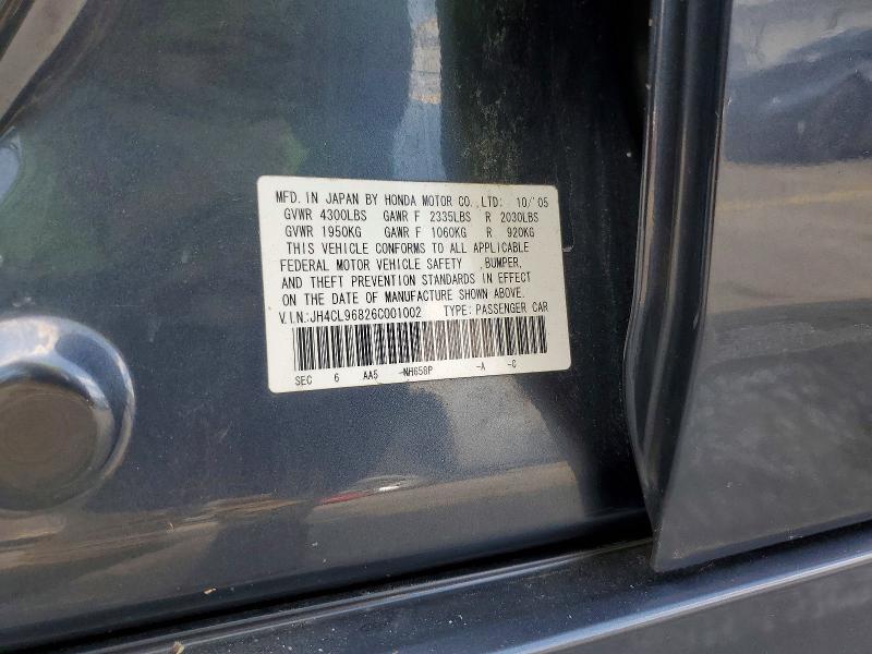 67503366 :رقم المزاد ، JH4CL96826C001002 vin ، 2006 Acura Tsx مزاد بيع