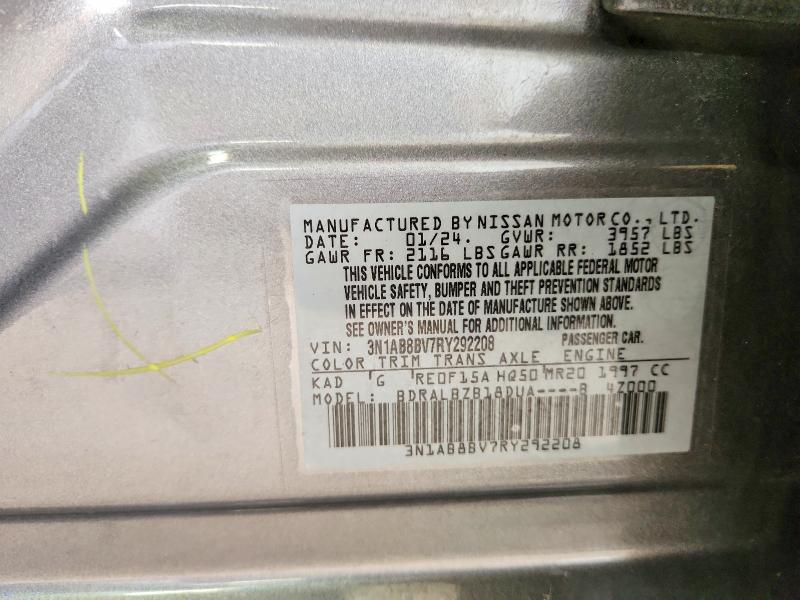 Aukcja sprzedaży 2024 Nissan Sentra, vin: 3N1AB8BV7RY292208, numer aukcji: 68565696
