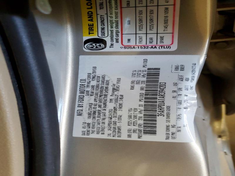 Продажа на аукционе авто 2010 Ford Fusion, vin: 3FAHP0JA1AR394203, номер лота: 68508436