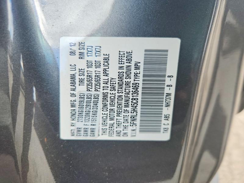 Aukcja sprzedaży 2012 Honda Odyssey, vin: 5FNRL5H45CB136469, numer aukcji: 68784006