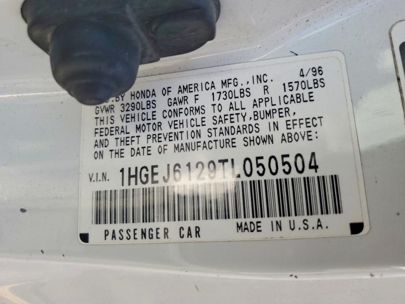 Aukcja sprzedaży 1996 Honda Civic, vin: 1HGEJ6129TL050504, numer aukcji: 66941756