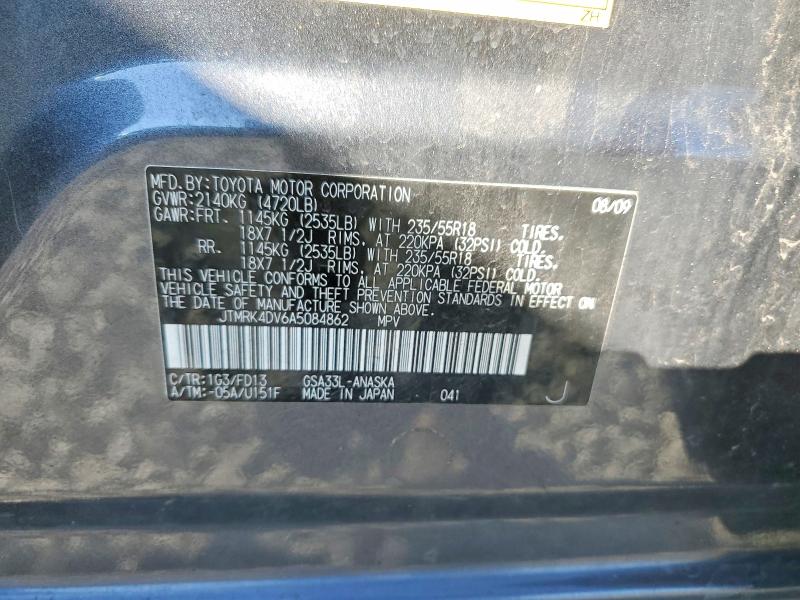 Aukcja sprzedaży 2010 Toyota Rav4, vin: JTMRK4DV6A5084862, numer aukcji: 71070806