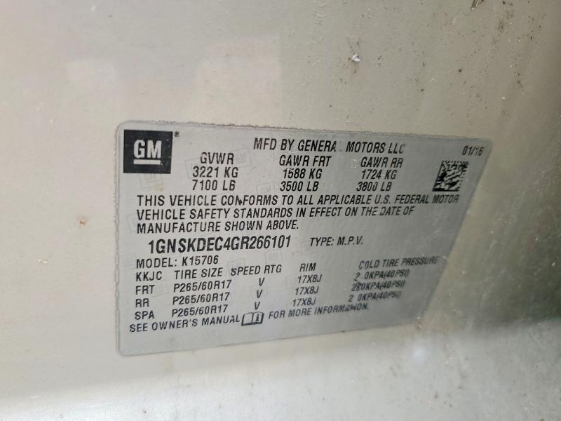 69626026 :رقم المزاد ، 1GNSKDEC4GR266101 vin ، 2016 Chevrolet Tahoe مزاد بيع