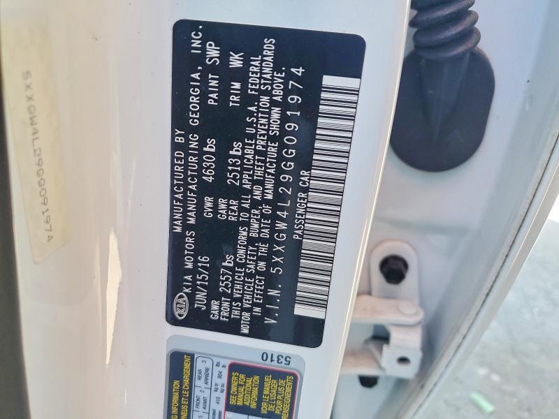 2016 Kia Optima მანქანა იყიდება აუქციონზე, vin: 5XXGW4L29GG091974, აუქციონის ნომერი: 69310816