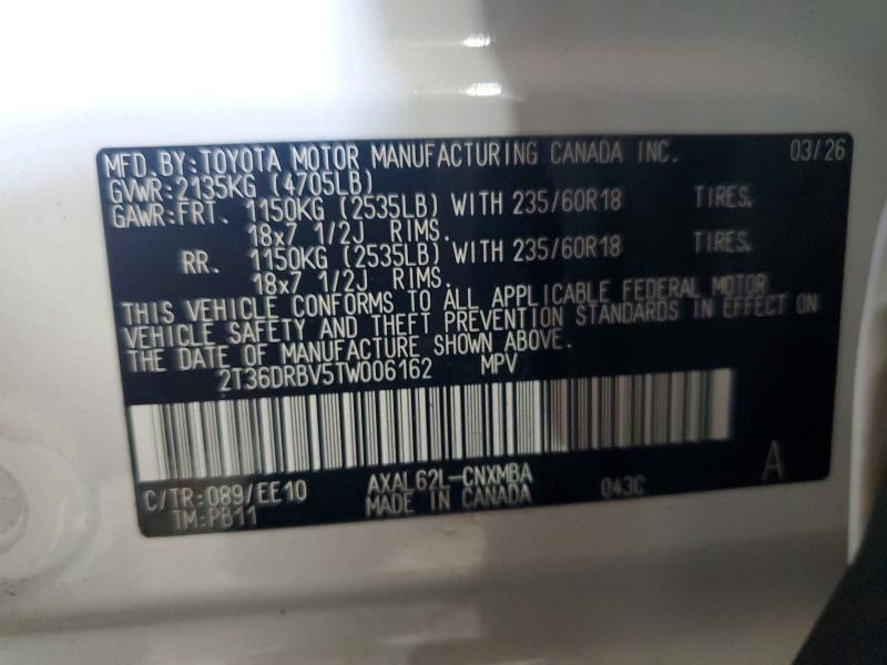 Продаж на аукціоні авто 2026 Toyota Rav4, vin: 2T36DRBV5TW006162, номер лоту: 68005636