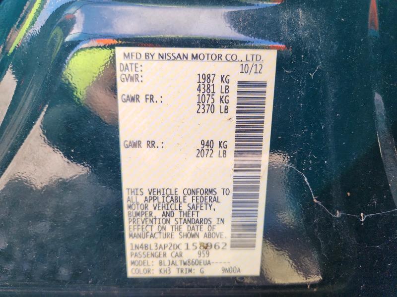 70629966 :رقم المزاد ، 1N4BL3AP2DC158962 vin ، 2013 Nissan Altima مزاد بيع