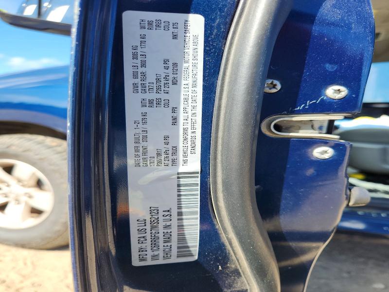 2021 Ram 1500 Classic მანქანა იყიდება აუქციონზე, vin: 1C6RR6FG7MS521237, აუქციონის ნომერი: 68475826