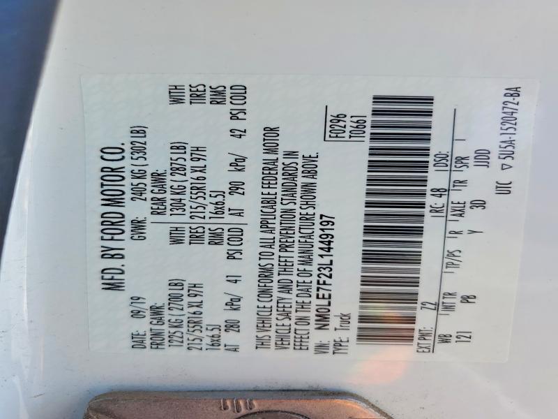 70848516 :رقم المزاد ، NM0LE7F23L1449197 vin ، 2020 Ford Transit Connect مزاد بيع