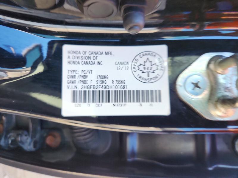Aukcja sprzedaży 2013 Honda Civic, vin: 2HGFB2F49DH101681, numer aukcji: 69536456