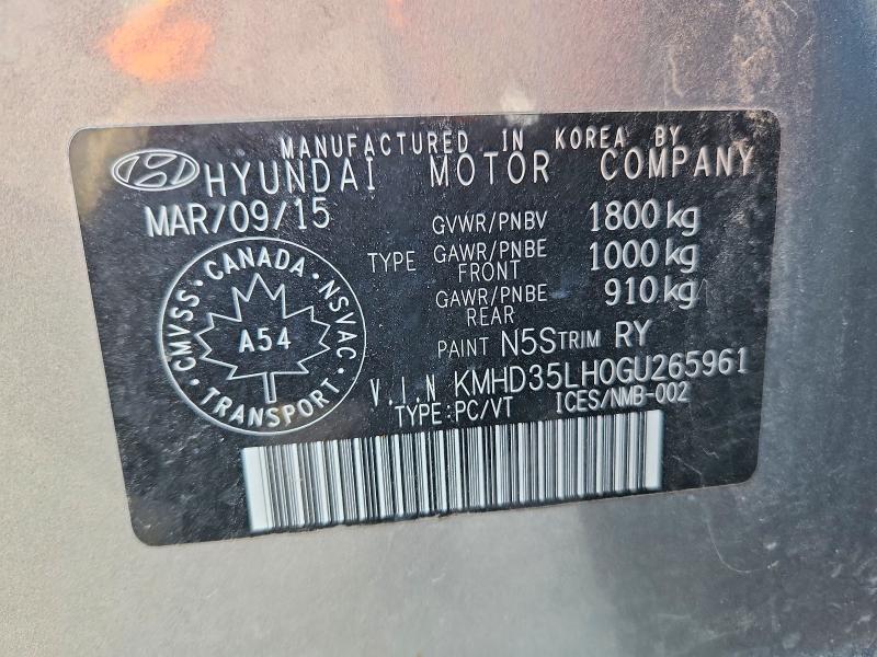Продаж на аукціоні авто 2016 Hyundai Elantra Gt, vin: KMHD35LH0GU265961, номер лоту: 70671206