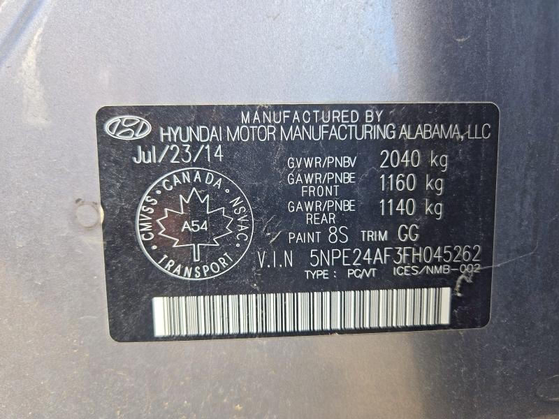 Продаж на аукціоні авто 2015 Hyundai Sonata, vin: 5NPE24AF3FH045262, номер лоту: 69148286