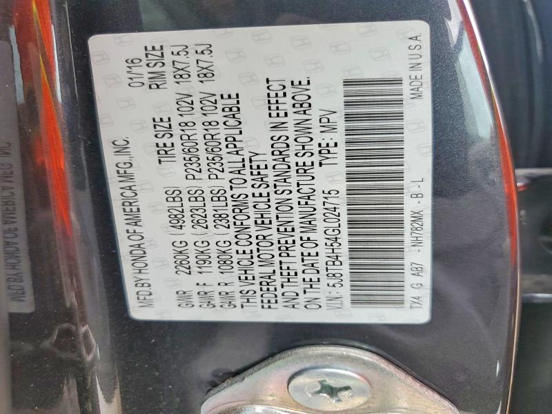 Aukcja sprzedaży 2016 Acura Rdx, vin: 5J8TB4H54GL024715, numer aukcji: 66312576