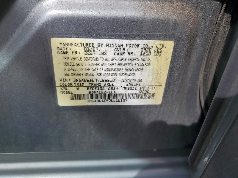70543986 :رقم المزاد ، 3N1AB61E97L666107 vin ، 2007 Nissan Sentra مزاد بيع