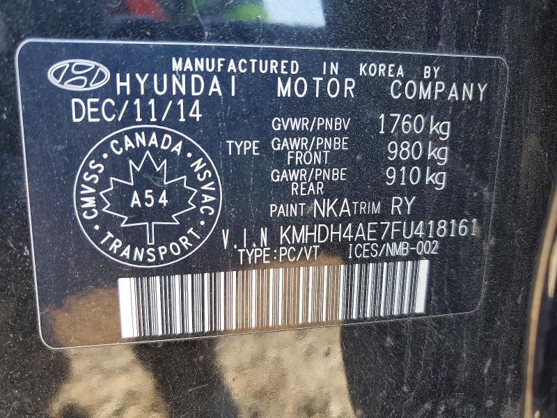 Aukcja sprzedaży 2015 Hyundai Elantra, vin: KMHDH4AE7FU418161, numer aukcji: 68707816