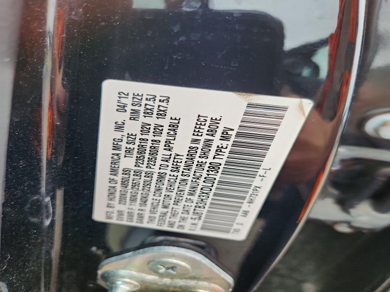 67526166 :رقم المزاد ، 5J8TB3H3XDL001380 vin ، 2013 Acura Rdx مزاد بيع
