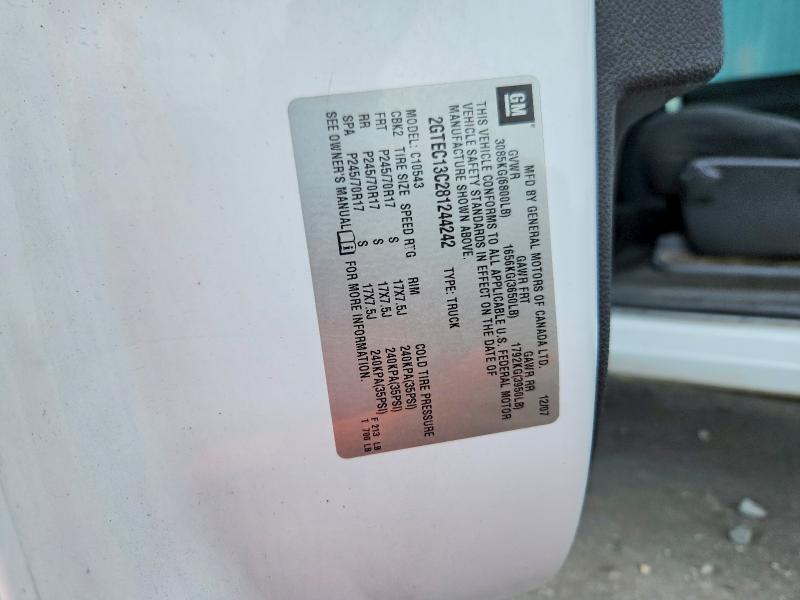 2008 Gmc Sierra მანქანა იყიდება აუქციონზე, vin: 2GTEC13C281244242, აუქციონის ნომერი: 71052126