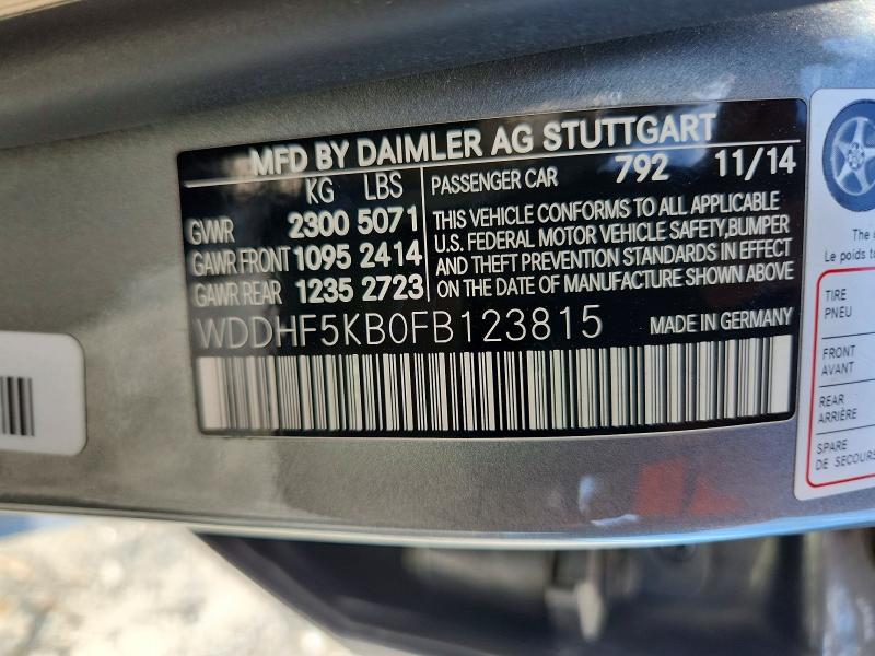 Aukcja sprzedaży 2015 Mercedes-benz E, vin: WDDHF5KB0FB123815, numer aukcji: 68220176
