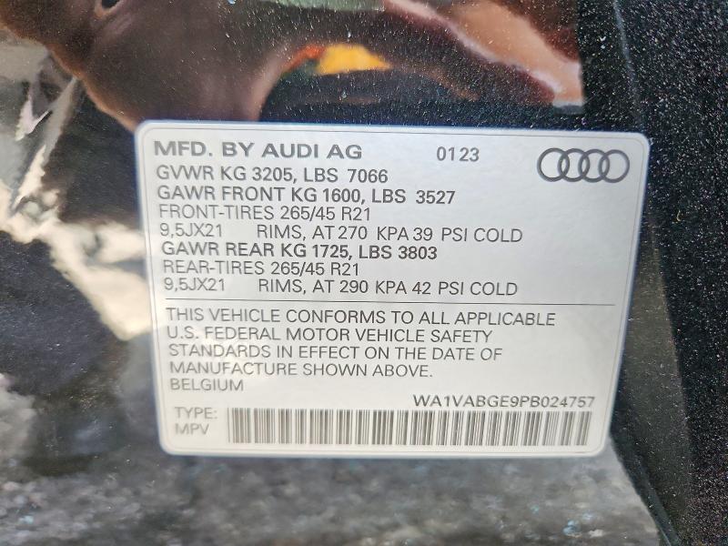 Aukcja sprzedaży 2023 Audi E-tron, vin: WA1VABGE9PB024757, numer aukcji: 69851786