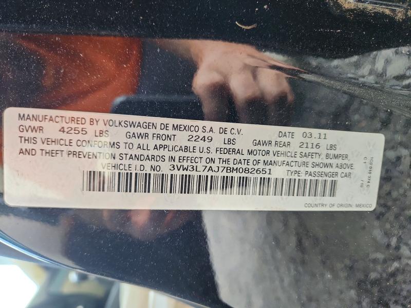 67959406 :رقم المزاد ، 3VW3L7AJ7BM082651 vin ، 2011 Volkswagen Jetta مزاد بيع