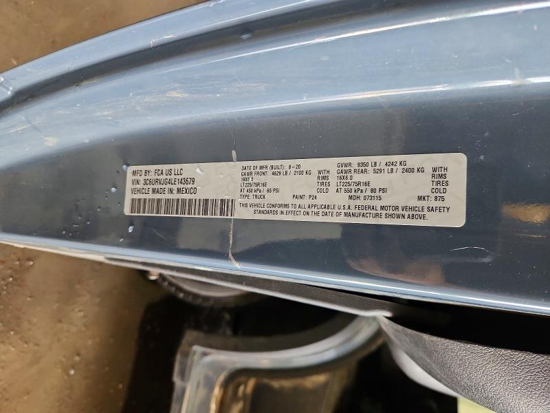 Aukcja sprzedaży 2020 Ram Promaster 3500, vin: 3C6URVJG4LE143679, numer aukcji: 67745776