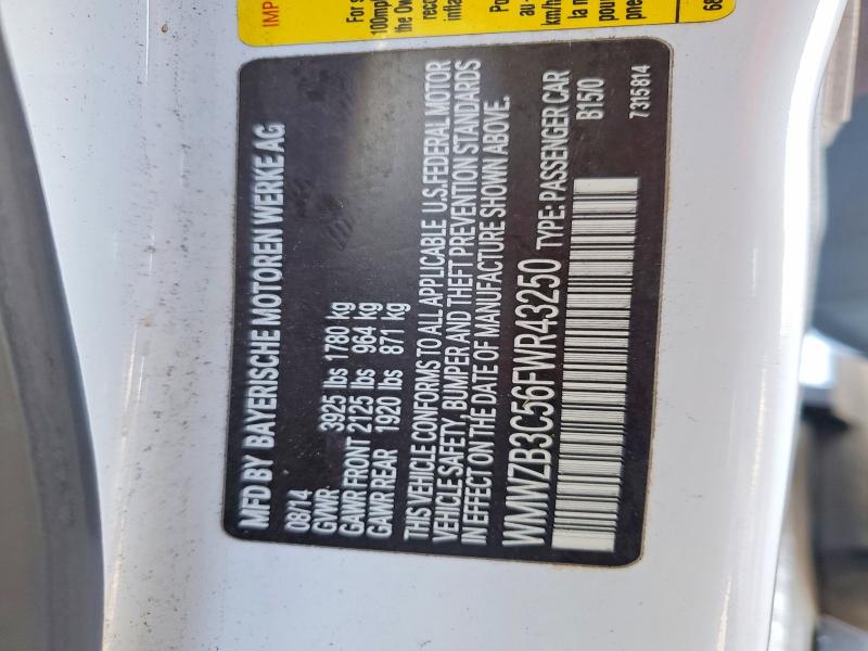 Продаж на аукціоні авто 2015 Mini Cooper, vin: WMWZB3C56FWR43250, номер лоту: 69640156