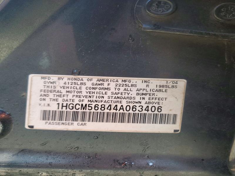 Продажа на аукционе авто 2004 Honda Accord, vin: 1HGCM56844A063406, номер лота: 67347946