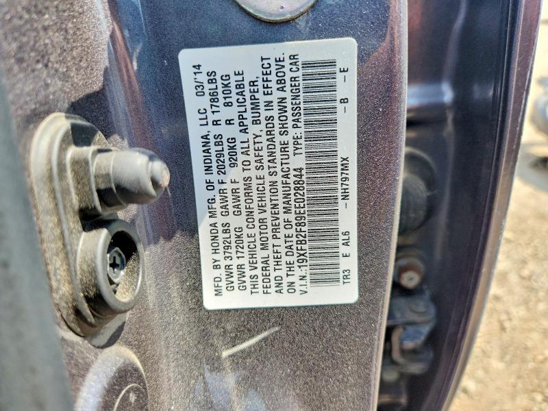 Продажа на аукционе авто 2014 Honda Civic, vin: 19XFB2F89EE028844, номер лота: 67026376