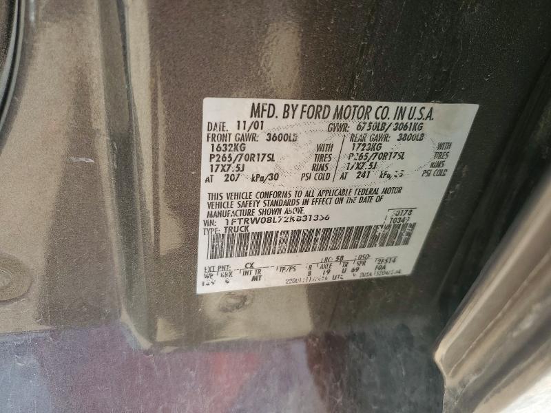 67298626 :رقم المزاد ، 1FTRW08L72KB31356 vin ، 2002 Ford F150 مزاد بيع