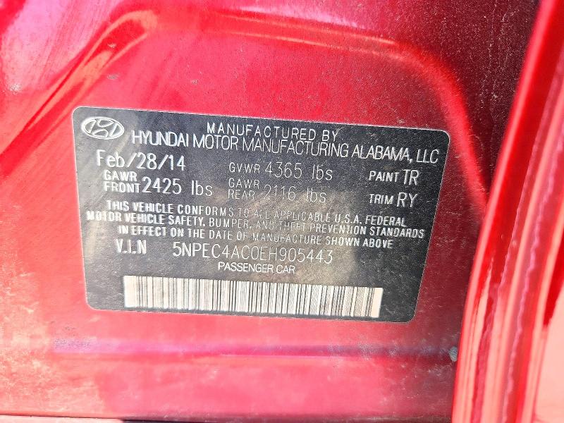 Aukcja sprzedaży 2014 Hyundai Sonata, vin: 5NPEC4AC0EH905443, numer aukcji: 68172936