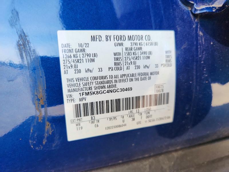 Продаж на аукціоні авто 2022 Ford Explorer, vin: 1FM5K8GC4NGC30469, номер лоту: 66505506