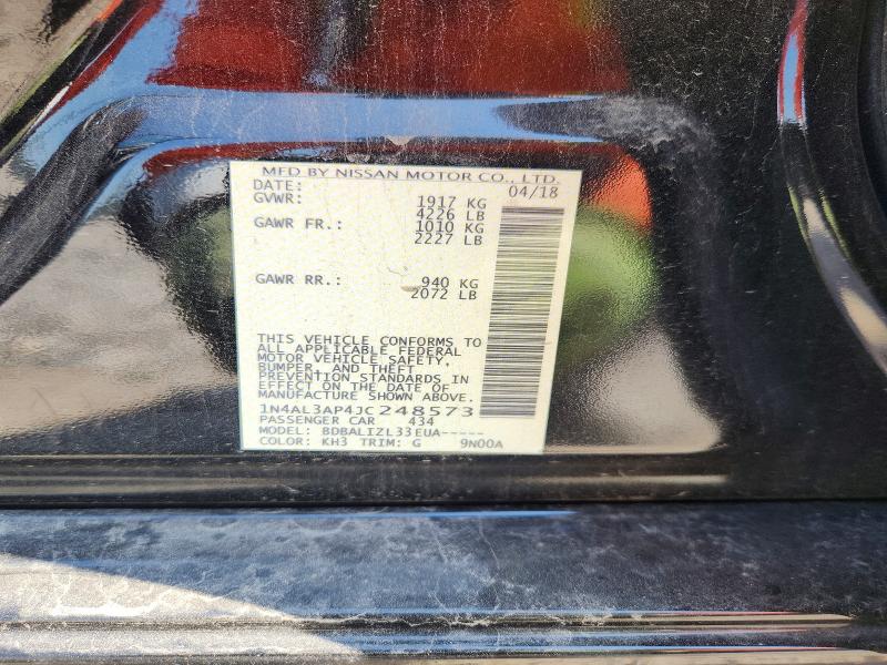 Продажа на аукционе авто 2018 Nissan Altima, vin: 1N4AL3AP4JC248573, номер лота: 67731446