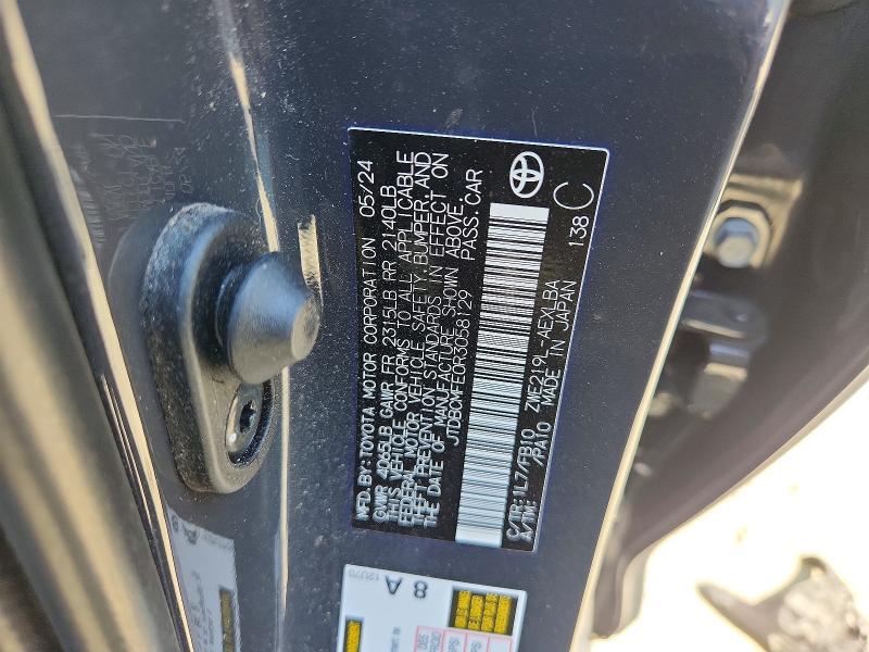68194876 :رقم المزاد ، JTDBCMFE0R3058129 vin ، 2024 Toyota Corolla Hybrid مزاد بيع