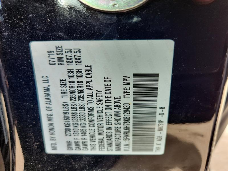 Продаж на аукціоні авто 2019 Honda Odyssey, vin: 5FNRL6H78KB129420, номер лоту: 70247296