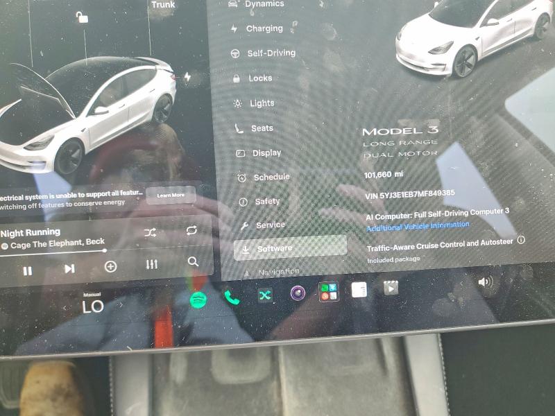 2021 Tesla Model 3 მანქანა იყიდება აუქციონზე, vin: 5YJ3E1EB7MF849385, აუქციონის ნომერი: 69122056